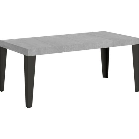 Tavolo allungabile 90x90/246 cm Flame Premium Cemento telaio Antracite (1/4)