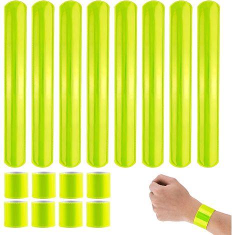 Brassard Reflechissant Bracelet Lumineux Bande Reflechissante Brassard Securite, Équipement de Course Réfléchissant, Sécurité Rétraction Automatique Réflecteu pour Vélo de Course (1/5)
