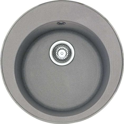 Franke Rondo - Fregadero de fragranite ROG 610, diámetro 51 cm, piedra gris 114.0284.731 (1/2)