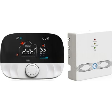 Thermostat Tuya Wi-Fi programmable hebdomadairement, contrôlable à distance via l'application mobile Tuya SmartLife, compatible avec Yandex Alice et Google Home (commande vocale).