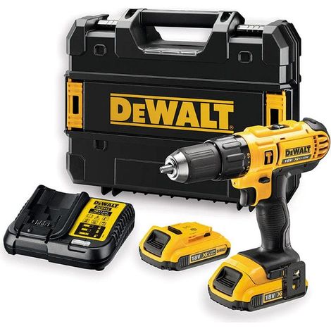 Taladro percutor xr 18v 13mm 2 baterias y maletin dcd776d2t-qw dewalt