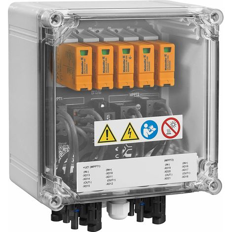 Weidmüller PVN DC 2I 1O 2MPP SPD1R WM4 11 Caja de conexión del generador fotovoltaico, PV Next, 1100 V, 2 MPP, 2 entradas/1 salida por MPP, 2866340000