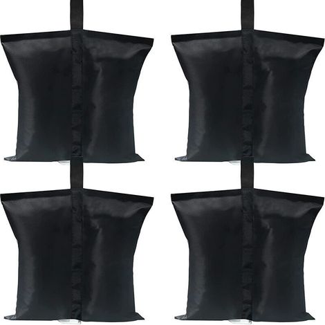 Lot de 4 sacs de poids de qualité industrielle pour tonnelle pliante, Tente pliante extérieure contrepoids sac de pied tente à quatre coins,Noir,, (1/5)