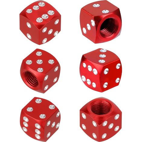 6pcs Bouchons De Valve De Pneu en Forme De Cube, Bouchons De Valve d'air pour Pneus De Voiture, Bouchon De Pneu Étanche en Alliage D'aluminium pour Pneus De Canard Voiture pour Voitures SUV (1/5)