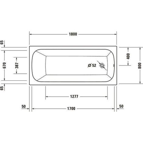 Duravit Collection One Badewanne, Einbau, 1800x800x480mm, Acryl, (1/5)