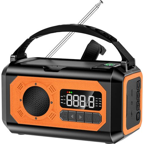 Lampe torche dynamo H17, radio à manivelle, boussole, flash LED solaire, banque d'énergie externe, éclairage de secours extérieur pour terrain (1/4)