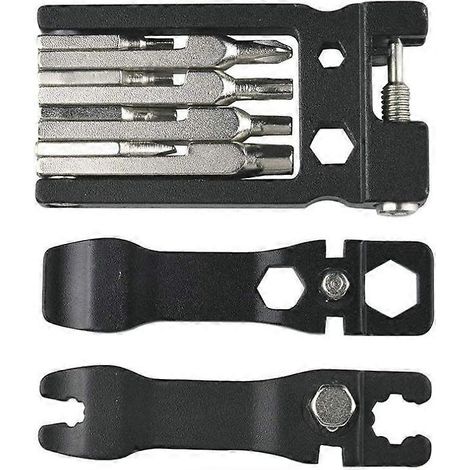Outils multifonctions pour vélo, outil VTT 19 en 1, kit de réparation vélo avec clés Allen et clé à rayons (1/4)