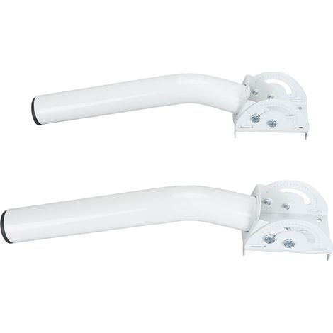 Kit de fixation en J réglable pour antenne parabolique rectangulaire Starlink V2 (2 supports pour mât, mur ou toit) (1/5)