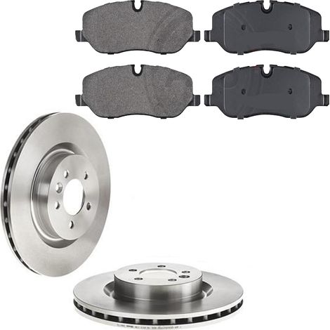KIT FRENI ANTERIORI compatibile con LAND ROVER RANGE ROVER SPORT (L320) - DISCHI + PASTIGLIE OEM: FDB1615, FDB1996 / 17720 /SOSTITUZIONE DIRETTA/BASSA POLVERE/SILENZIOSO (1/5)
