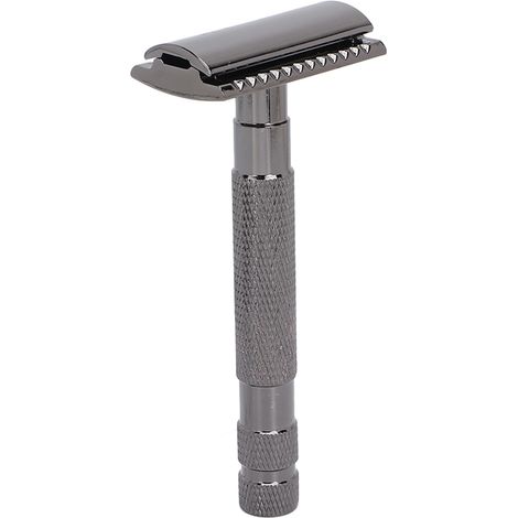 Rasoir de voyage professionnel en alliage léger pour barbier - Noir (sans lame) (1/5)