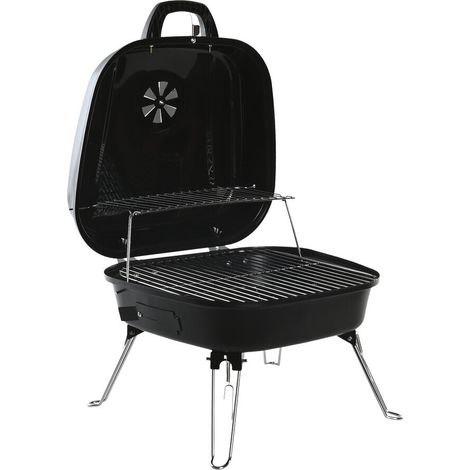 DKD Home Decor Barbecue Acier Aluminium Noir Argenté 44,5 cm (1/5)