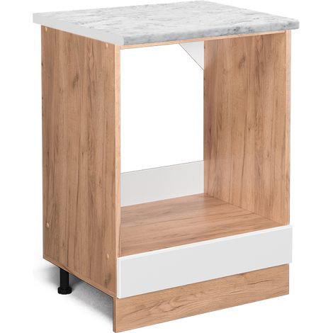 Mobile per forno da incasso R-Line, Bianco lucido, 60 cm PL Marmo, Vicco (1/4)