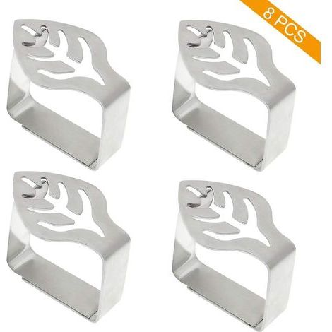 Dekorative Tischdeckenklammern aus Edelstahl – 8er-Set, silberfarben (1/5)
