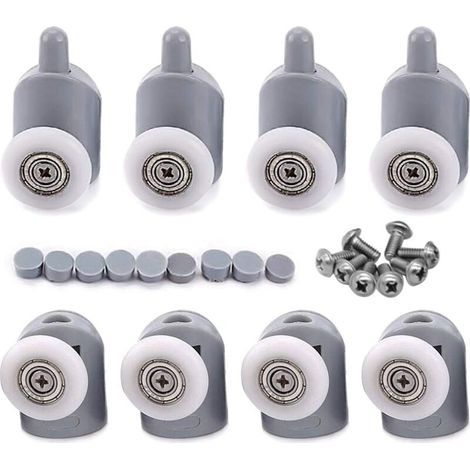 23mm 8 Pcs Galet Rouleau Roulette Roue pour Porte de Douche. Roulettes Coulissantes Porte Salle de Bain (1/5)