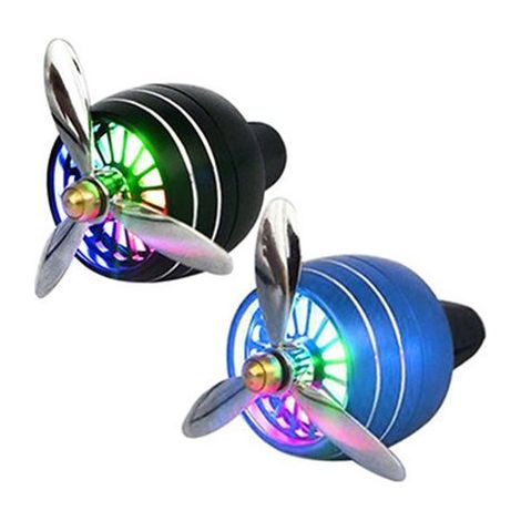 Set mit 2 Auto-Lufterfrischern mit Belüftungsclip, LED-Ventilator, Duftdiffusor, duftender Autodekoration, Auto-Aromatherapie-Zubehör (SCHWARZ und BLAU) (1/5)