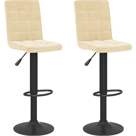 Maison Exclusive - Barhocker 2 Stk. Creme Samt