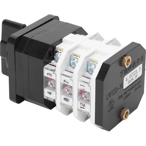 Commutateur universel à cames, 3 positions, 3 couches, 220-380 V, 16 A, LW12D-164.0723.3 (1/5)