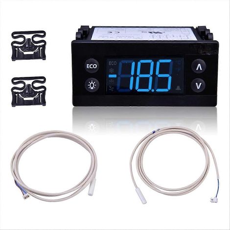 Kit de régulateur de température ERC112D, régulateur de réfrigération électronique avec sondes à double capteur, 00C30-123D-03 080G3492 (1/5)