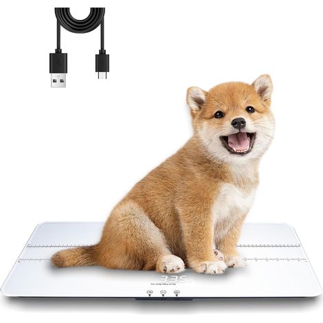 Balance numérique haute précision 100 kg x 10 g balance pour chien/chat 3 unités de pesée fonction de maintien matériau en verre trempé câble USB grande (1/5)