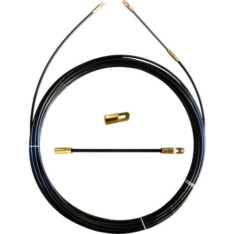 Sonda tiracavi in perlon, Ø4mm, 30 metri, con terminali intercambiabili, nera - Stak SPN4-030 (1/2)