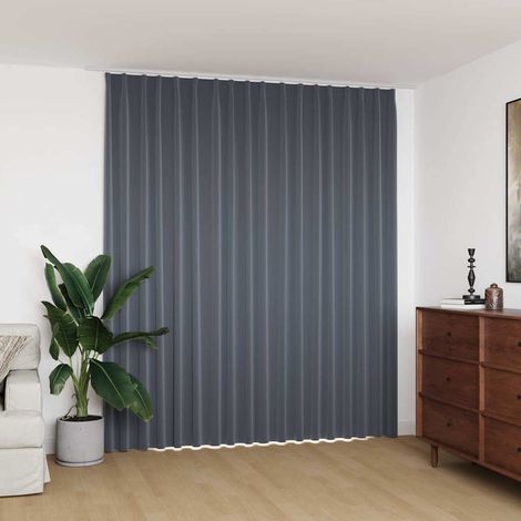 Rideau occultant avec crochets Gris 290x245 cm (1/5)