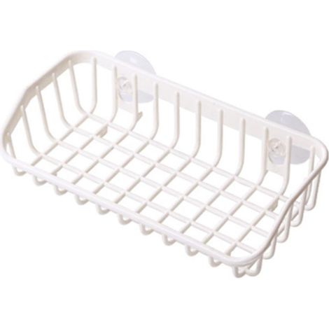 Étagère d'évier en plastique, porte-éponge, panier d'égouttage avec double ventouse pour la maison (1/5)