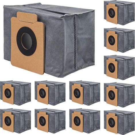 Lot de 12 Sacs à Poussière Compatibles avec Eufy X10 Pro Omni / X8 Pro Station D'aspiration Robot,Sac à Poussière de Rechange jetable à 4 Couches (1/4)