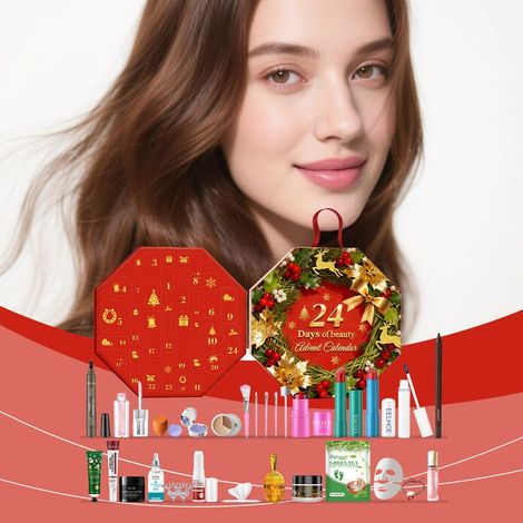 Coffret surprise beauté de Noël tout-en-un : maquillage, soins de la peau, hydratation, soins quotidiens, plusieurs coffrets surprises beauté -- 24BOXES -- (1/5)