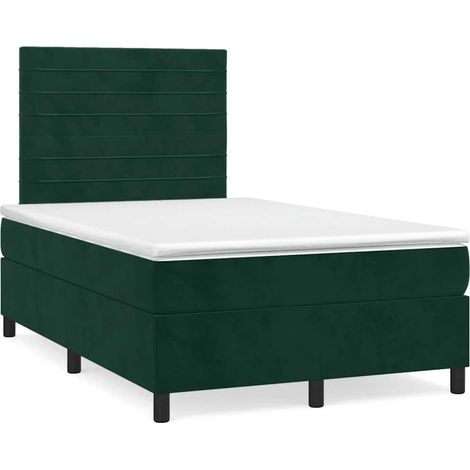 Maison Exclusive - Giroletto a Molle con Materasso Verde Scuro 120x200 cm Velluto (1/5)