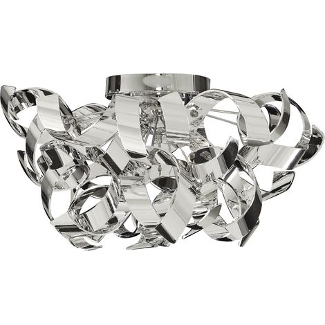 Searchlight Curls - Plafoniera a 3 luci semi-incasso cromata, G9 (1/5)