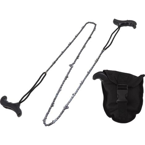 Scie à chaîne manuelle pliable 48 pouces, 64 maillons avec 21 couteaux, idéale pour camping, jardin et élagage. (1/5)
