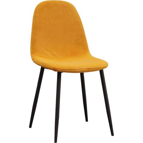 Sillas - Silla Teok Black Terciopelo - Amarillo (1/5)