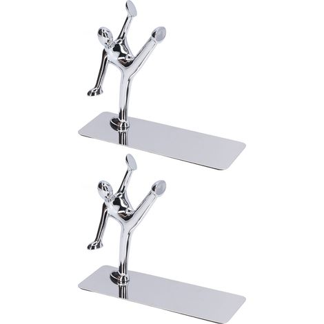 Lot de 2 serre-livres en métal, design masculin unique, serre-livres décoratifs simples et élégants pour la maison, le bureau, le bar ou le restaurant (1/5)