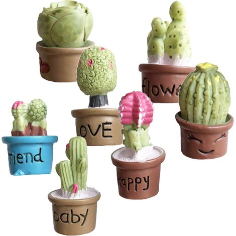 Set of 7 3D Resin Succulent and Cactus Magnets for Refrigerator, Magnetic Accessories for Home and Office, Various Styles (1/5)