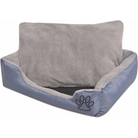 vidaXL Cuccia per Cani con Cuscino Imbottito Taglia L Grigio (1/5)