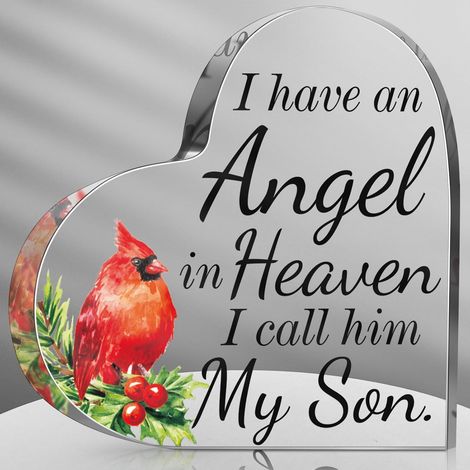 Plaque décorative cœur acrylique, cadeau familial pour papa maman sœur ou proches（15 cm) (1/4)