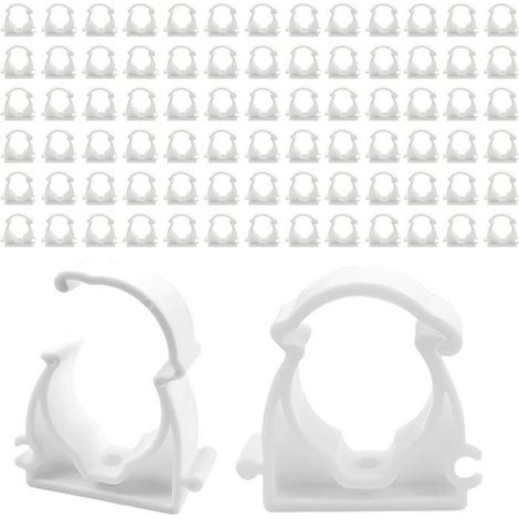 Lot de 80 colliers de serrage à charnière simple de 20 mm de diamètre - Colliers de serrage en plastique jusqu'à 95 °C (1/4)