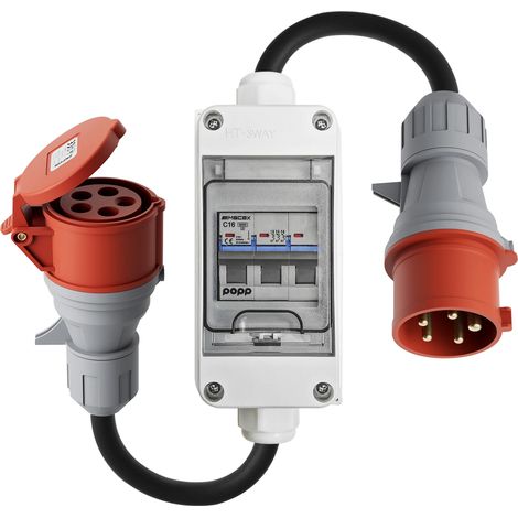 Adaptateur 5 pôles haute intensité avec disjoncteur, 3 phases 400V (1/5)