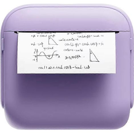 Kabelloser Thermodrucker im Taschenformat mit 203 dpi Auflösung, selbstklebendes Etikettengerät inklusive einer Rolle violettem Papier (1/5)