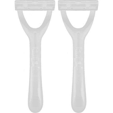 Rasoir d'épilation portable en acier inoxydable, type T, transparent (lot de 2), pour le corps. (1/5)
