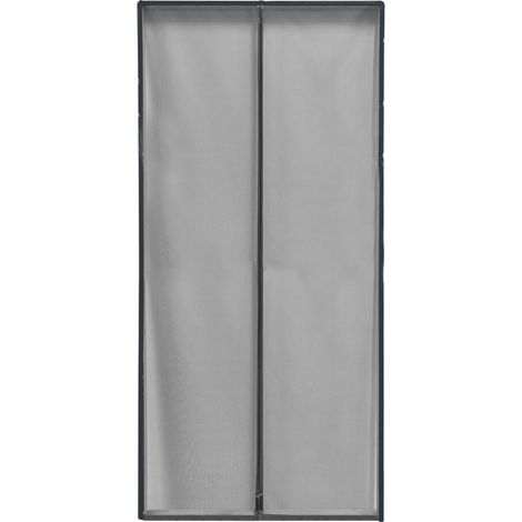 Fliegengitter-Türvorhang mit Magnetverschluss Luance mit Rahmen 100x220cm Grau - Luance