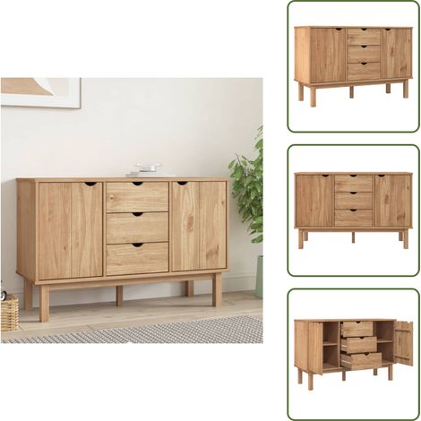 Buffet OTTA 113,5x43x73 cm Bois massif de pin - Buffet - Meuble De Rangement - Commode - Mobilier Scandinave - Bois Massif (1/5)