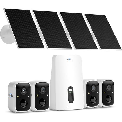 4MP Camera Surveillance WiFi extérieure sans Fil - Kit 4 Canaux avec 500 Go Stockage Local, Vision Nocturne Couleur, Audio Bidir, IP66 Étanche, Détection PIR+IA, Extensible à 10 Canaux (1/5)