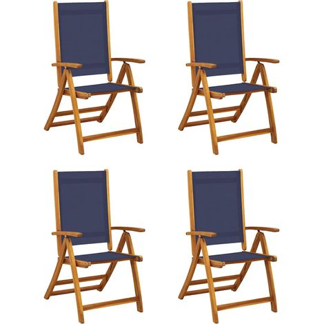 Maison Exclusive - Sedie da Giardino Pieghevoli 4 pz Massello d'Acacia e Textilene