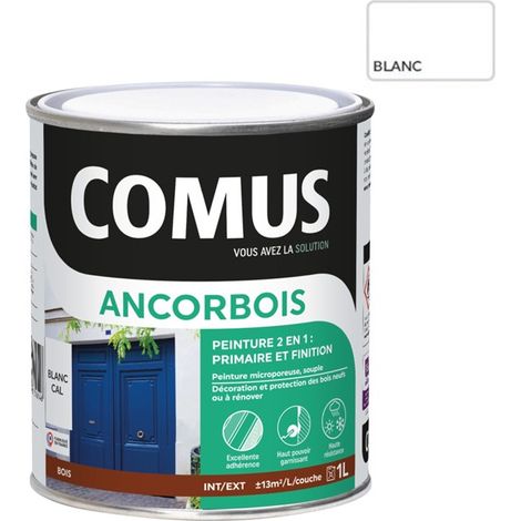 Comus – Peinture microporeuse 1L pour bois extérieur – Aspect satiné – Excellente résistance aux intempéries et UV – Non jaunissante (1/3)