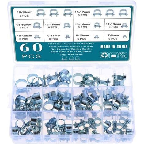 FENOPLASTICALot de 60 colliers de serrage en silicone galvanisé pour tuyau de carburant (1/5)