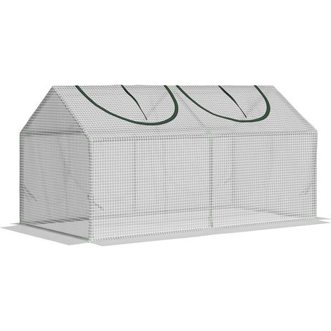 Foliengewächshaus Mit Fenster, Pe Treibhaus, Tomatenhaus, Frühbeet, 120X60X60 Cm, Weiß (1/5)