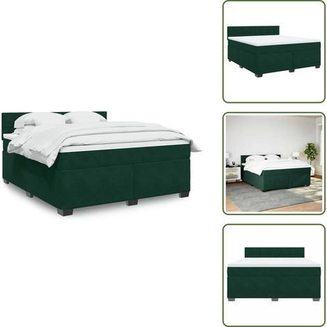 Sommier à lattes de lit et matelas Vert foncé 180x200cm Velours - Sommier À Lattes De Lit - Sommiers À Lattes De Lit - Lit - Meuble De Chambre À Coucher (1/5)
