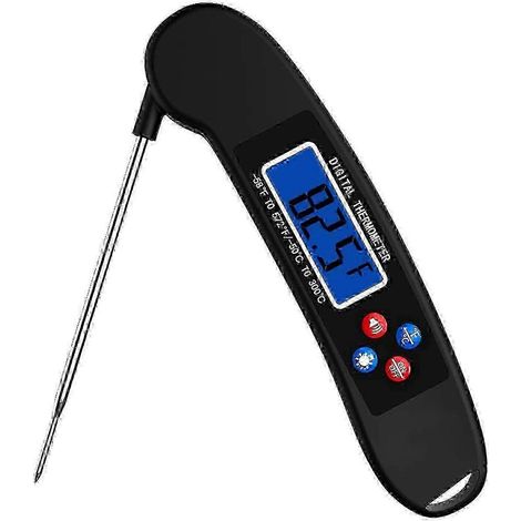 Thermomètre à viande numérique parlant, thermomètre instantané ultra-rapide avec rétroéclairage, noir (1/5)