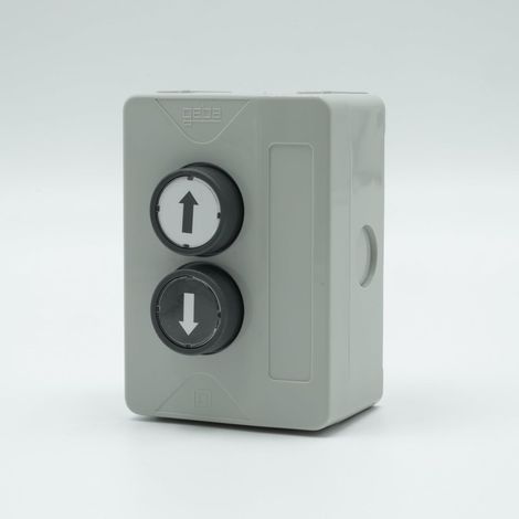 GEBA KDT 2 V2 - Pulsante a filo per cancelli o porte motorizzate - NO 250 V - 2 pulsanti - IP65 - Custodia in ABS